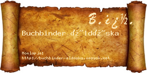Buchbinder Áldáska névjegykártya